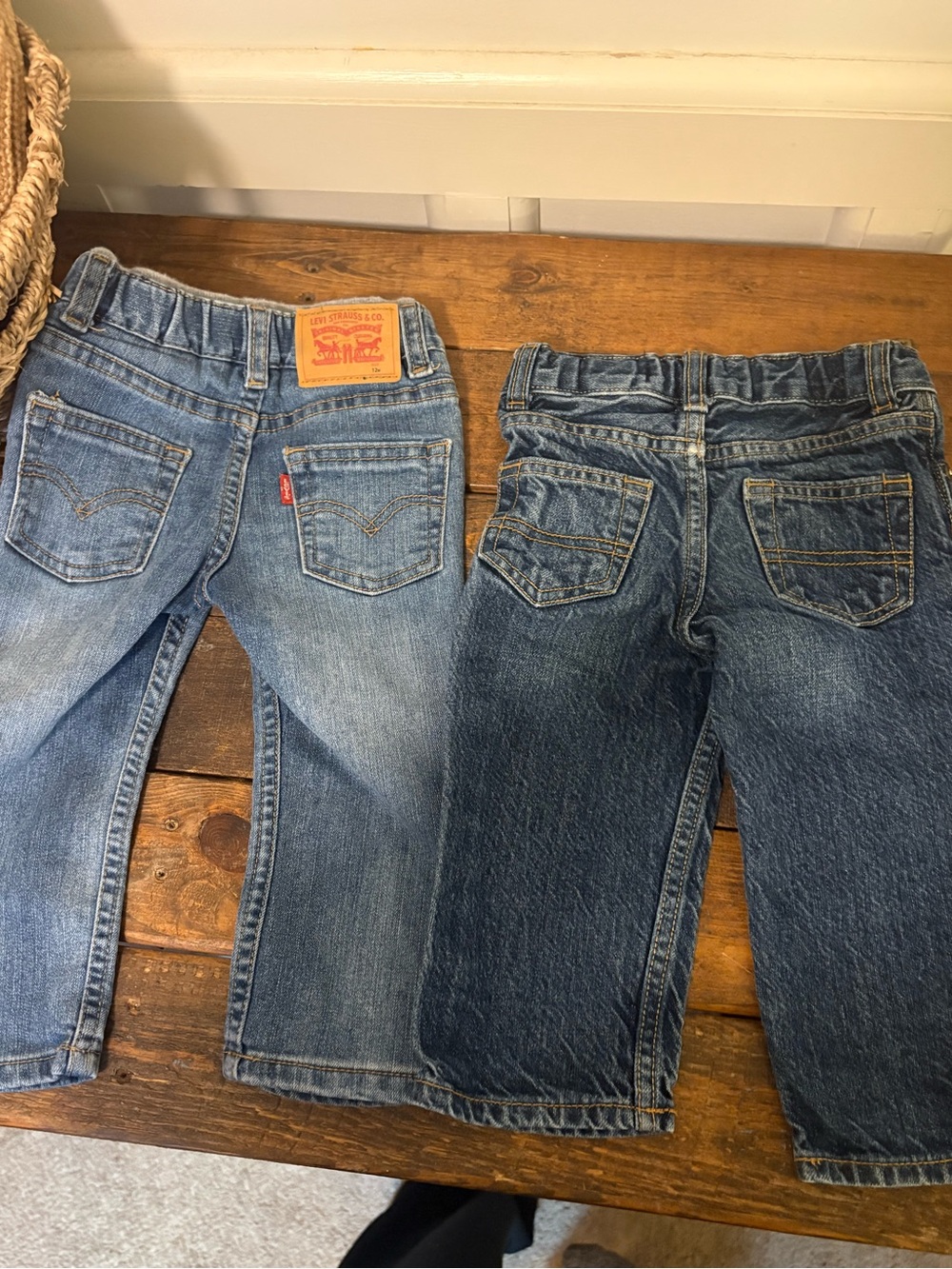 Lot of 2–Size 12 months infant jeans/ Levi & Osh Kosh B’Gosh brands